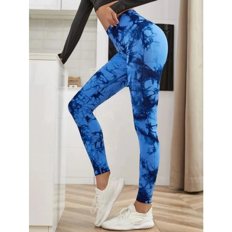 Leggings tie dye de cintura alta sin costuras