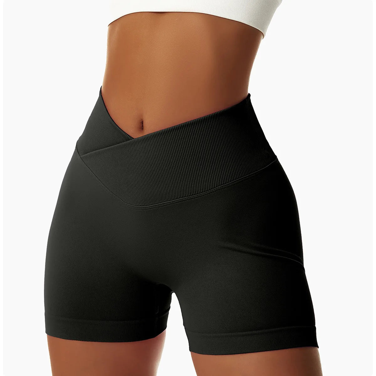 Seamless High-Waist Yoga Shorts