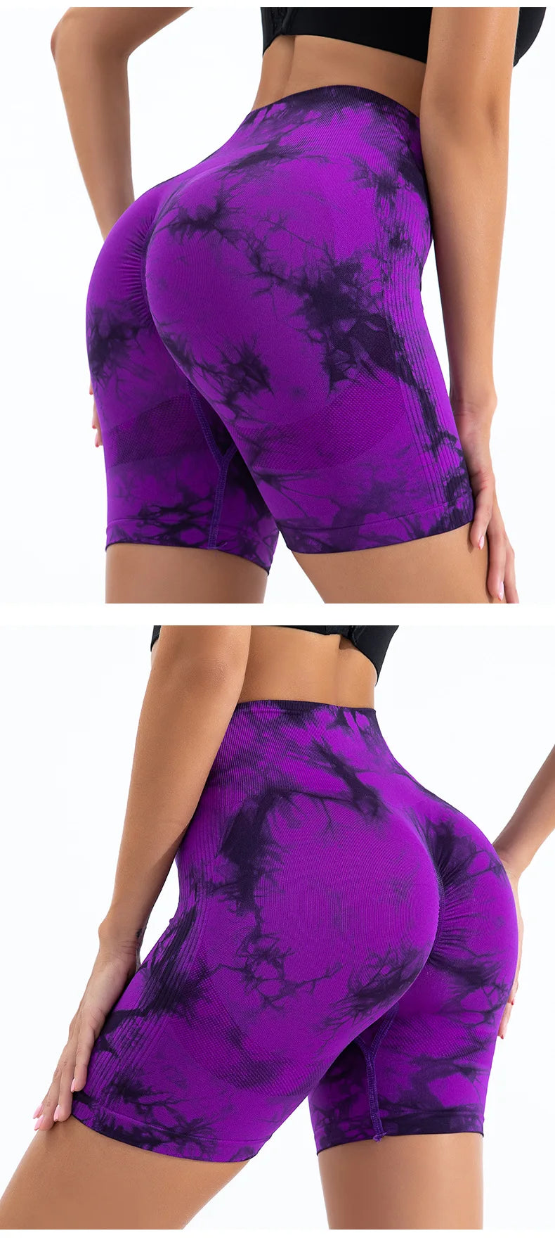 High-Waist Tie-Dye Booty Lift Shorts