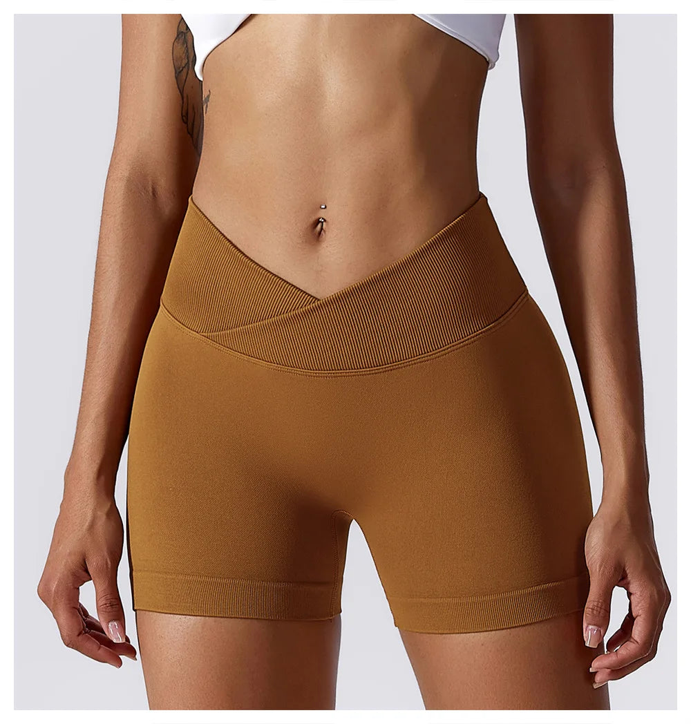 Seamless High-Waist Yoga Shorts