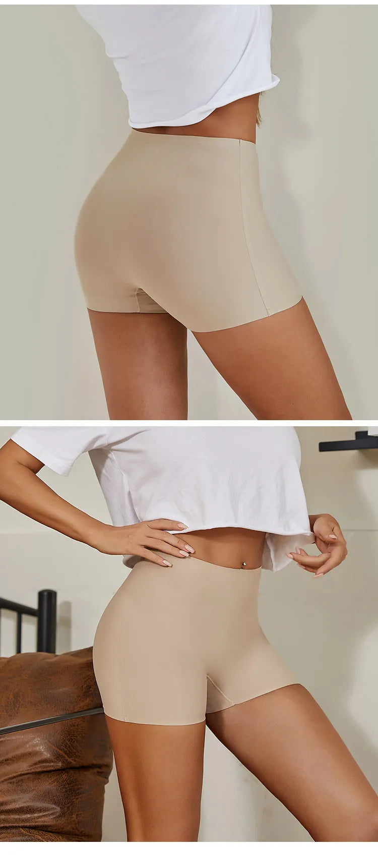 Pantalones cortos de ciclista de seda helada sin costuras