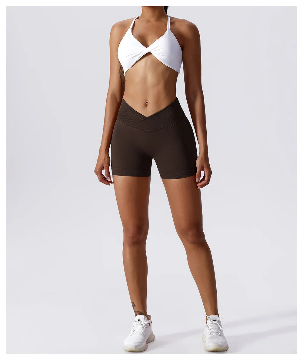 Seamless High-Waist Yoga Shorts