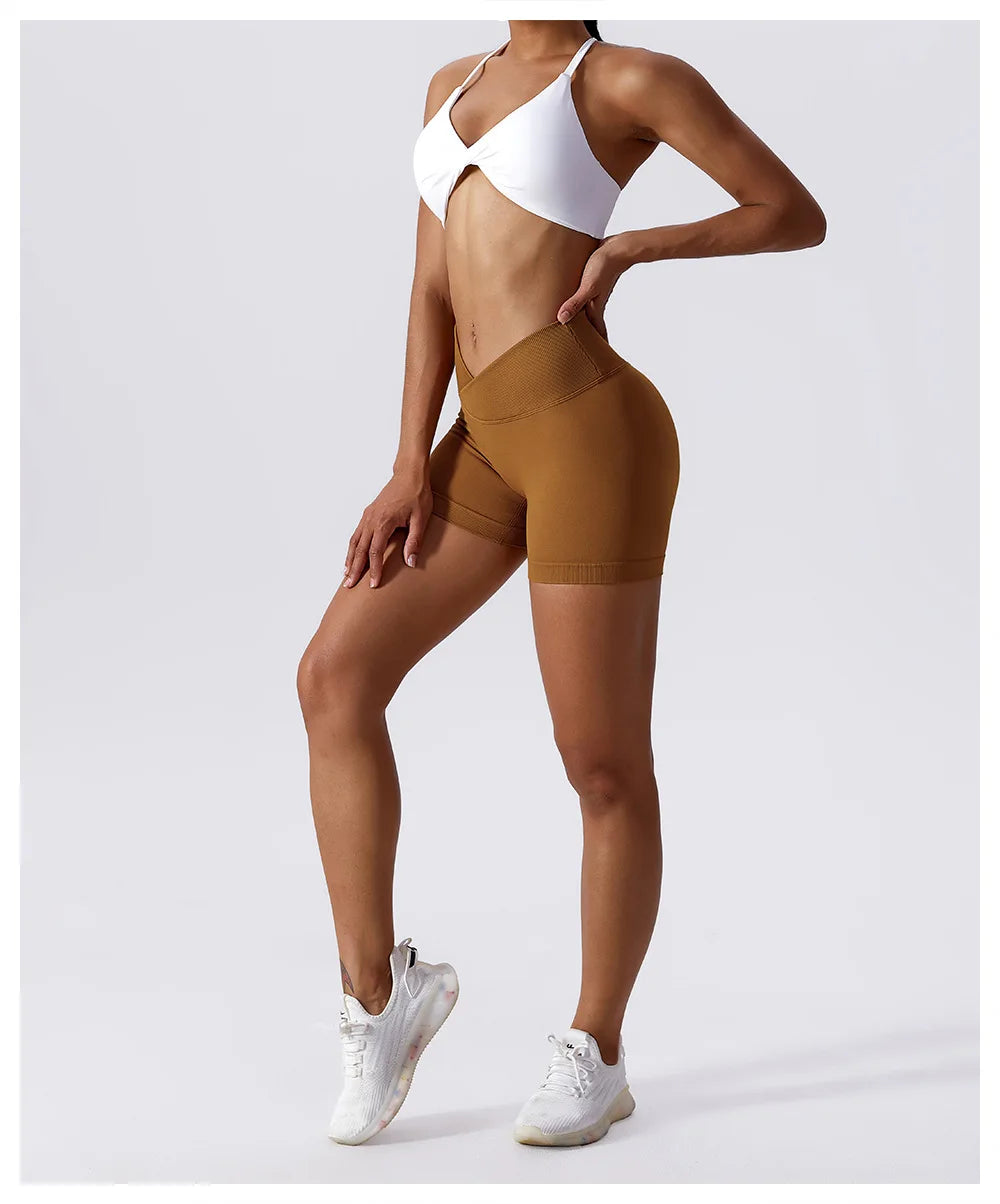 Seamless High-Waist Yoga Shorts