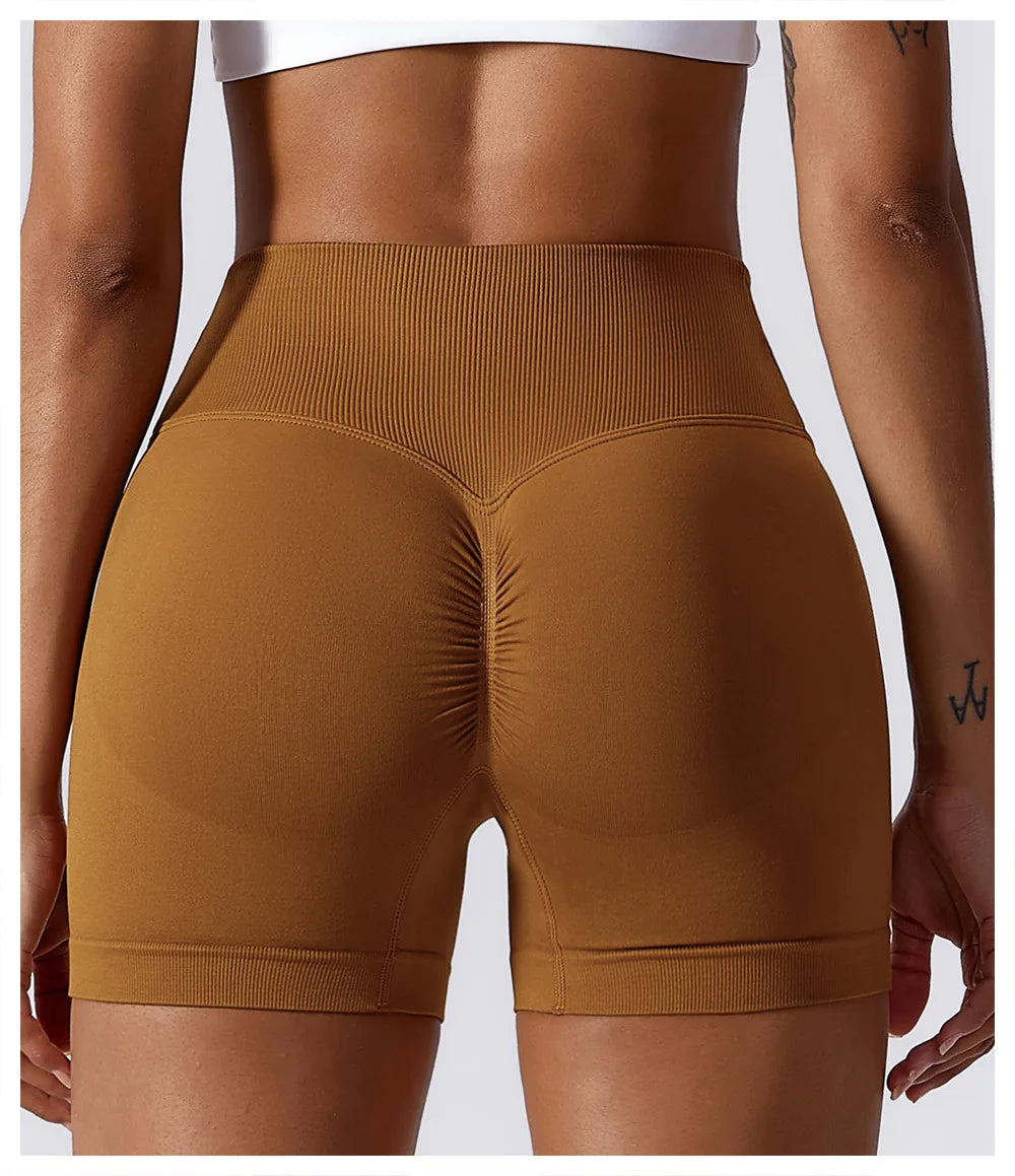 Seamless High-Waist Yoga Shorts