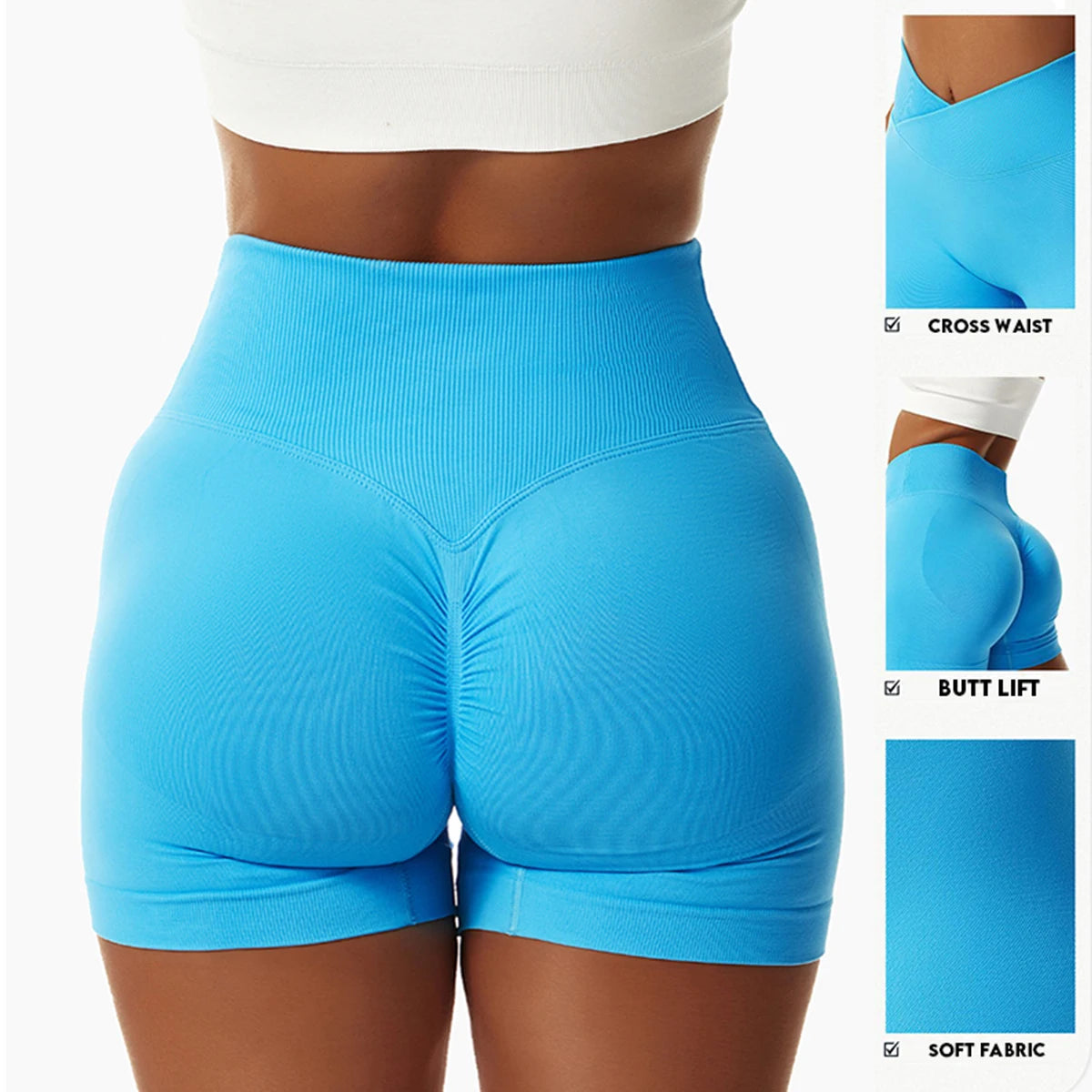 Seamless High-Waist Yoga Shorts