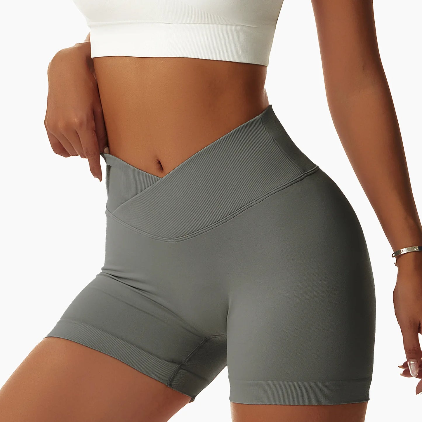 Seamless High-Waist Yoga Shorts