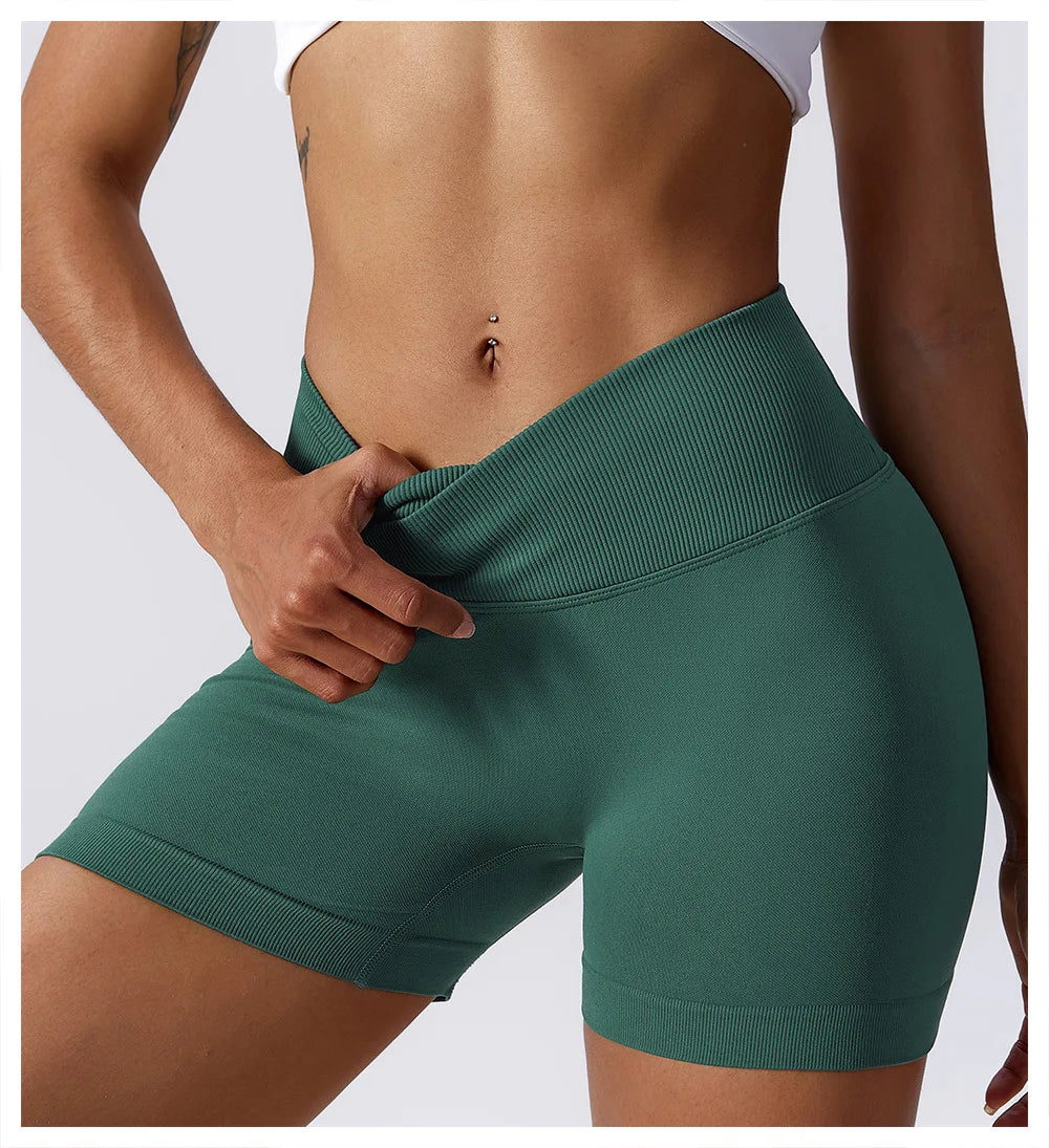 Seamless High-Waist Yoga Shorts