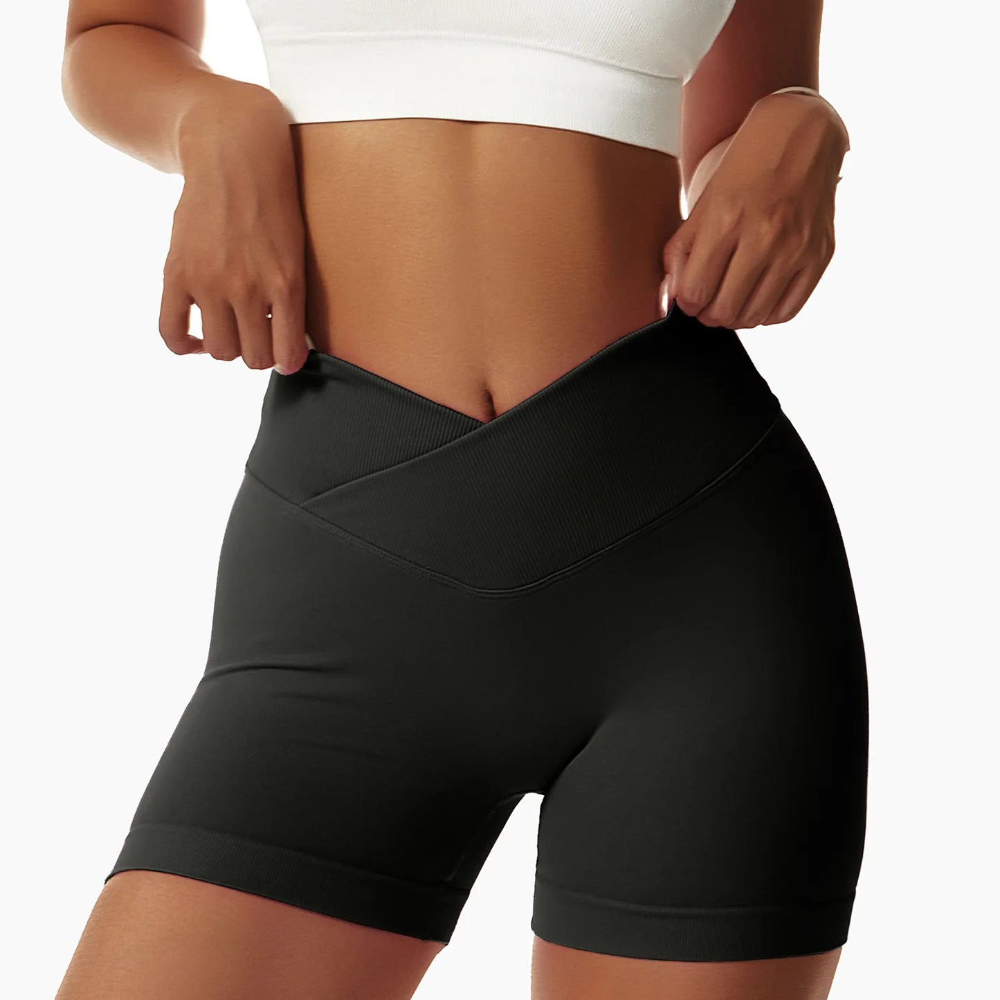 Seamless High-Waist Yoga Shorts