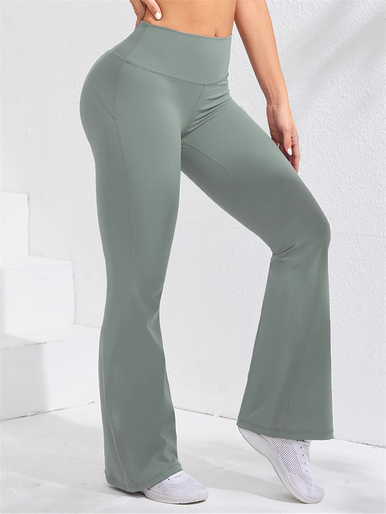 Leggings acampanados de cintura alta para mujer