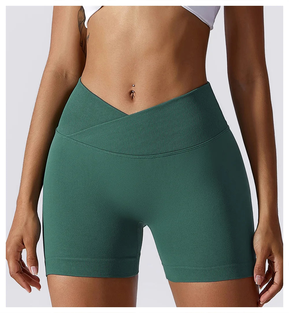 Seamless High-Waist Yoga Shorts