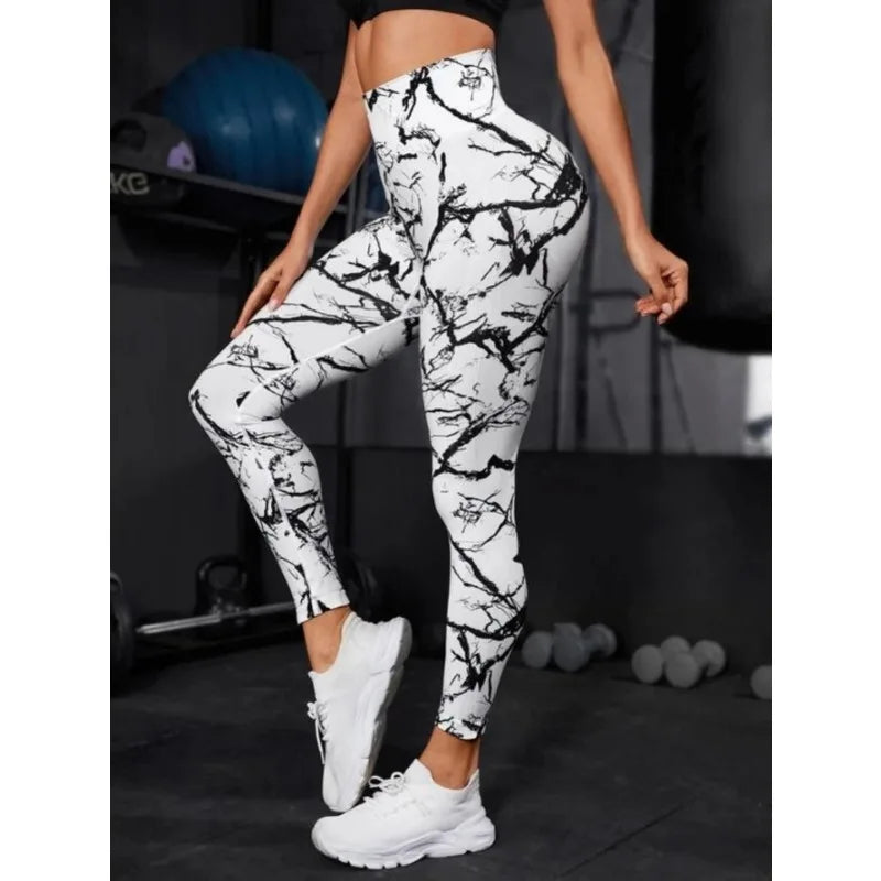 Leggings tie dye de cintura alta sin costuras